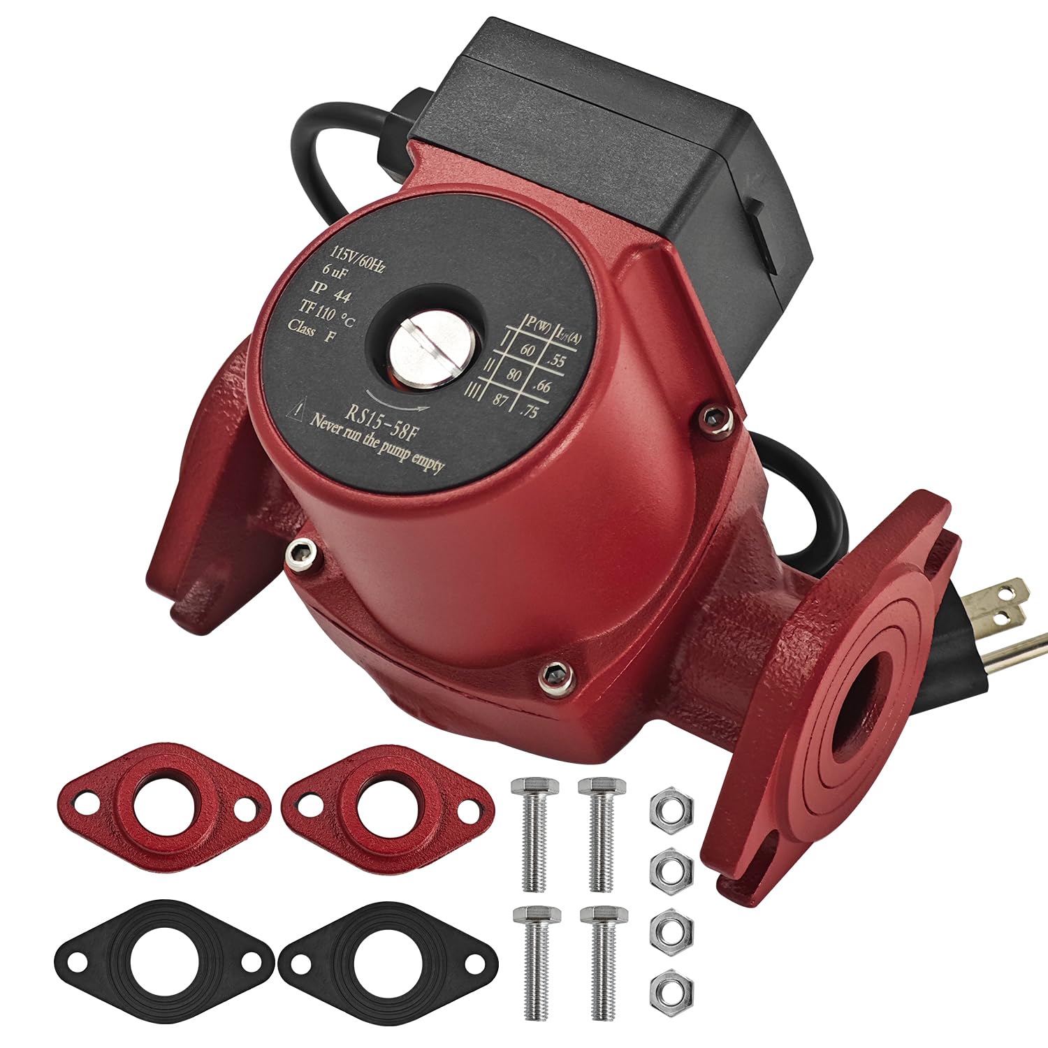 Photo 1 of Buxatina 115V 17GPM Three-Speed Circulator Pump Replacement for Grundfos UPS15-58FC (UPS 15-58 FC) Nonsubmersible Circulation Pump 1/25HP Replace# 59896341