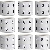 Tenare 4500 Pcs 9 Rolls Circle Number Sticker 1-9 0.5 Inch Inventory Label | Inventory Stickers, Multicolor Small Number Stickers, Self-adhesive Number Label, for Warehouse Organization Office Classroom