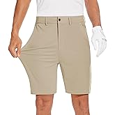 JWM Mens 7" Stretch Golf Shorts - Lightweight Hybrid Casual Dress Work Flat Front Shorts with 5 Pockets Quick Dry UPF50