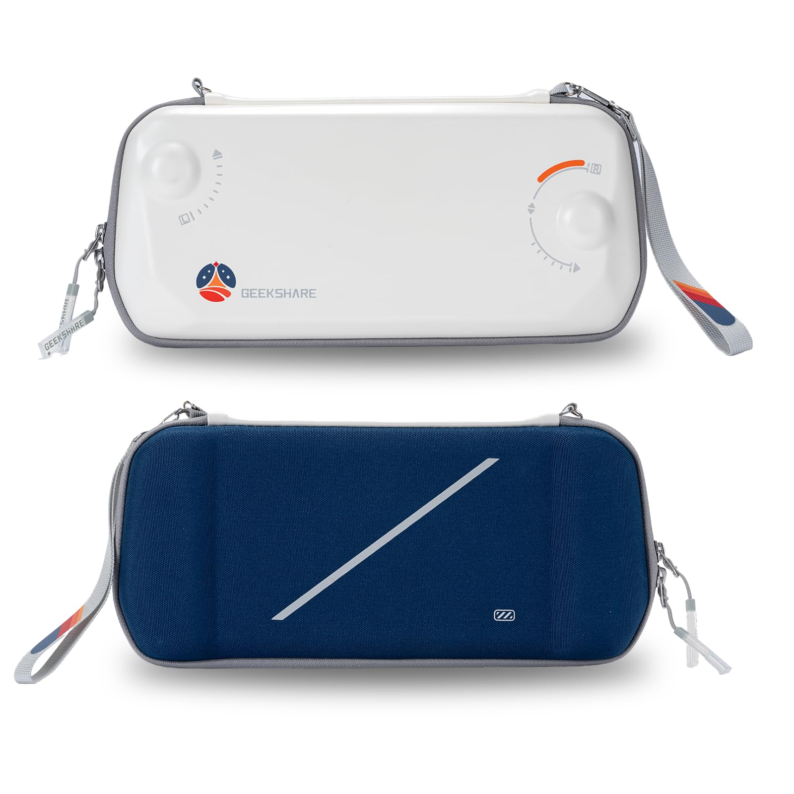GeekShare Starlight Air Carrying Case for Switch 2 (NS2) Console - Slim PU/Oxford Protective Travel Bag with 3M Reflective Strip, 12 Game Card Slots & Detachable Wrist Strap
