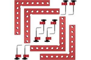 4 Pack 90 Degree Positioning Squares, Right Angle Clamps 5.5" x 5.5", Aluminum Alloy Woodworking Carpenter L-Type Corner Clam