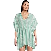 Becca Womens Radiance Woven Tunic, Plunge V-Neck, Casual, Beach Cover Ups for Women