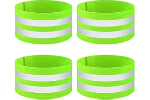 4 Pack High Visibility Reflective Armbands - Elastic Adjustable Bands for Running, Cycling, Walking - Night Safety Wristbands