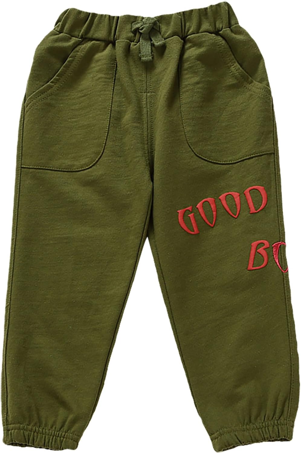 Mimiwinga 3 Years Toddler Boy Spring Bottom Long Pants with Letter Print Army Green