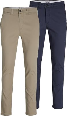 Herren Jjimarco Jjdave AKM 2 Pack Noos Hose, Beige, 34W / 30L EU