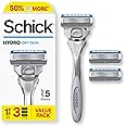Schick Hydro Dry Skin Razor, 1 Razor Handle and 3 Cartridges | Razors for Men, 5 Blade Razor Men, Mens Razors for Shaving, Razor Blades for Men, 1 Handle with 3 Razor Blades Refills