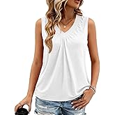 Women Tank Tops Summer Tops for Women V Neck Sleeveless Women Tops Soft Basic Casual Loose Fit Spring Summer Trendy Clothes