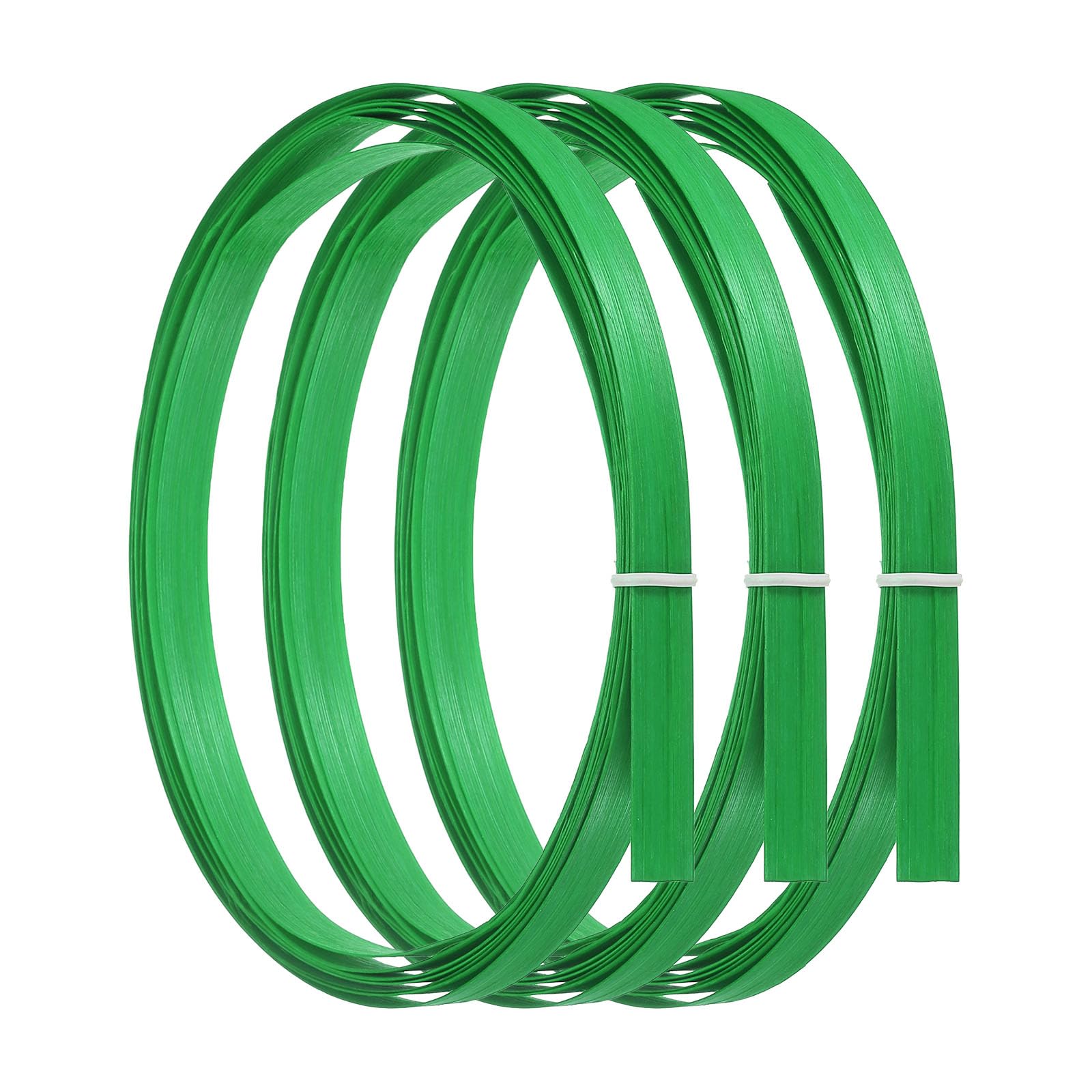 PATIKIL Bamboo Strips for Weaving 7/16" x 10 Ft, 3 Pack Thin Flat Wicker Rattan Cane Reed for Making Basket Webbing DIY Crafts, Green