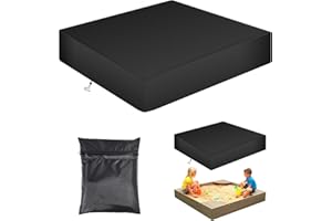LooKu Sandbox Cover Waterproof Square Sandbox Cover 420D Oxford with UV Coating for 125x125x20cm Outdoor Sand Box Protection 