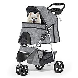 MoNiBloom 3 Wheels Pet Dog Cat Stroller for Small