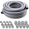 Liquid-Tight Conduit and Connector Kit,Flexible Non Metallic Liquid Tight Electrical Conduit,1/2inch25ft Electrical Conduit K