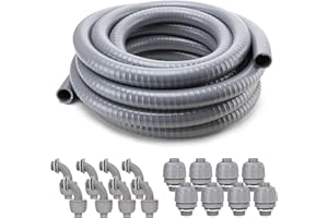 Liquid-Tight Conduit and Connector Kit,Flexible Non Metallic Liquid Tight Electrical Conduit,1/2inch25ft Electrical Conduit K
