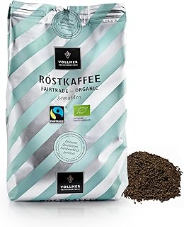 VOLLMER Röstkaffee gemahlen - Premium Kaffee aus Privatrösterei - Bio Fairtrade Filterkaffee - Frisch und schonend geröstet im Münsterland - 500g Kaffeepulver mittlere Röstung