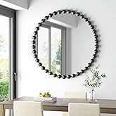 Madison Park Round Mirror, Metal Frame Circle Mirror 36 inch, Wall Art Decor Mounted Hanging for Entryway, Bathroom, hallway,