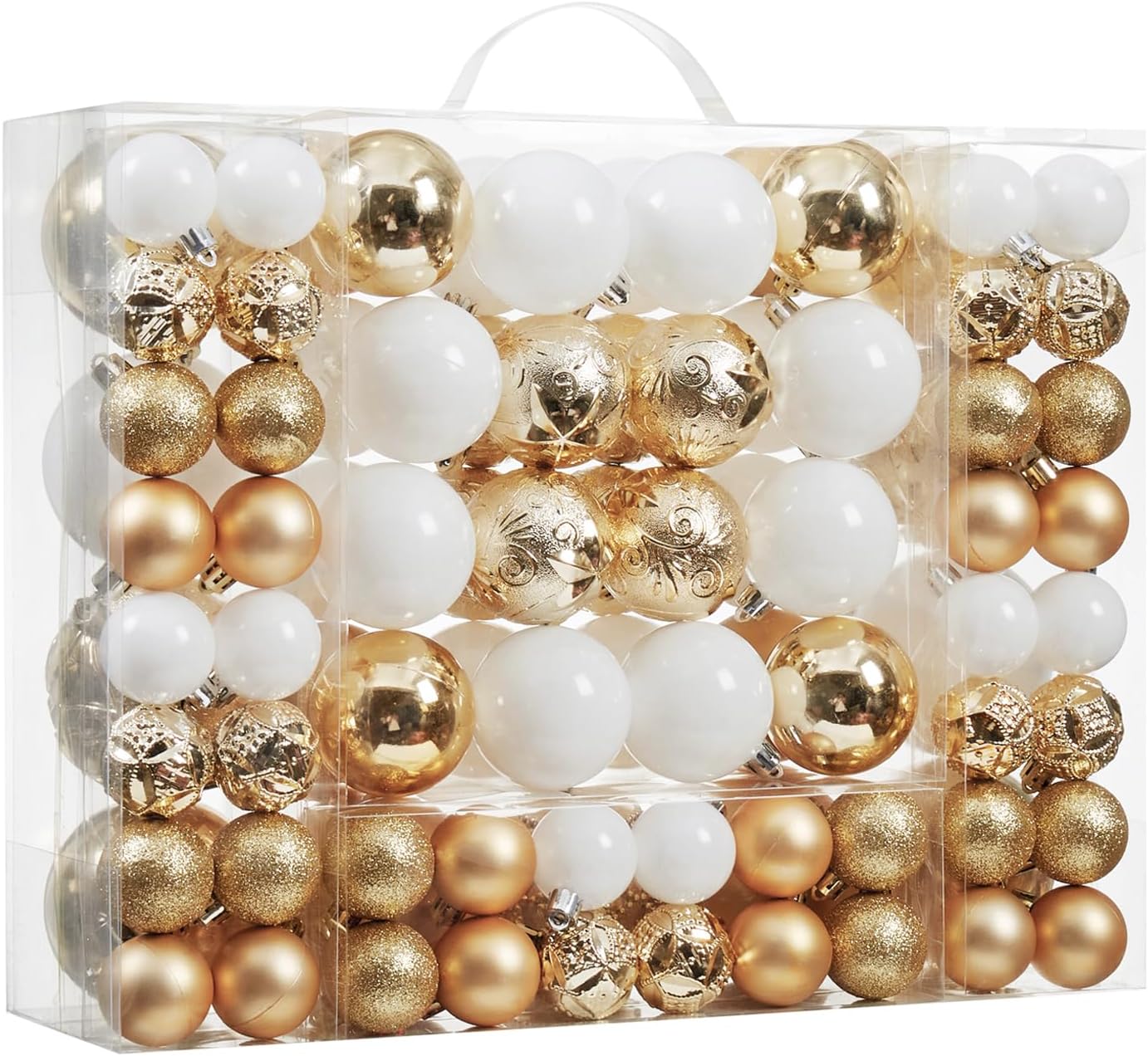 Ornaments - 87-Pack Shatterproof Christmas Ball Ornaments Set, Christmas Tree Decorations with Hand-held Gift Package for Xmas Tree Holiday Wedding Party, Gold