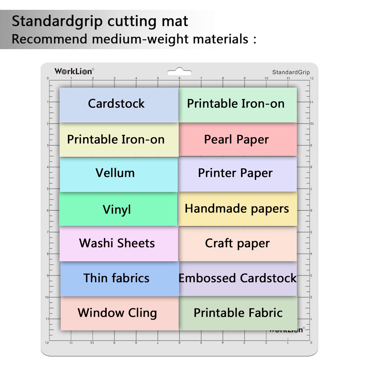 Cutting mat 12x12 for Silhouette Cameo 4/5/3/2/1(6 mats-4 StandardGrip,1LightGrip, 1StrongGrip) Adhesive Non-Slip Cut Mat for Crafts, Quilting, Sewing, Scrapbooking and All Arts