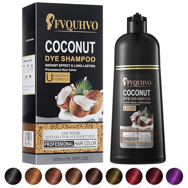 CHERRY BROWN HAIR DYE 16.9 FL OZ, COCONUT OIL HAIR DYE SHAMPOO 3 IN 1, EFFECT IN MINUTES, LONG LASTING HAIR COLOR SHAMPOO FOR MEN & WOMEN, HERBAL LIGHT CHERRY BROWN HAIR SHAMPOO (CHERRY BROWN)