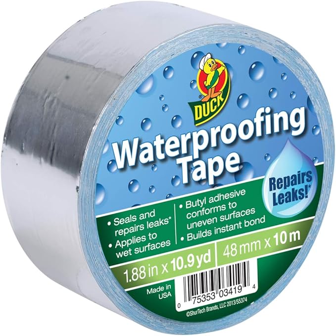 Duck Brand Waterproofing Tape, Silver, 1.88 Inches x 10.9