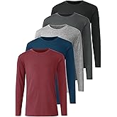 Orrstarry 5 Pack: Youth Boys Long Sleeve Shirts Dry Fit Athletic T Shirts for Teens Kids Performance Activewear Tops Tees