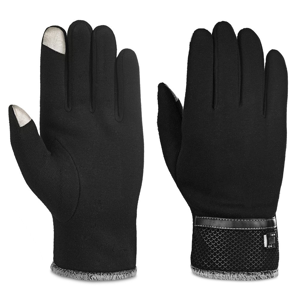 Vbiger Gant homme tactile gant chaudes épais gants anti froid pour le sport, Noir, Taille unique