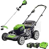 Greenworks PRO 80V 21-Inch Push Mower + 16-Inch String Trimmer, (2) 2.0 AH Batteries and Charger Included 1314402HD Mower/Str