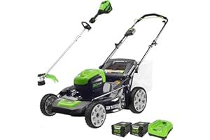 Greenworks PRO 80V 21-Inch Push Mower + 16-Inch String Trimmer, (2) 2.0 AH Batteries and Charger Included 1314402HD Mower/Str