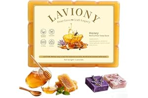 LAVIONY Honey Soap Base - Moisturizing Melt and Pour Soap Base for Crafting, Pre-Cut, All Natural & Gentle on Skin, Vegan & Cruelty-Free, SLS/SLES Free, Perfect for Crafting making& DIY Gift, 1 LB Honey