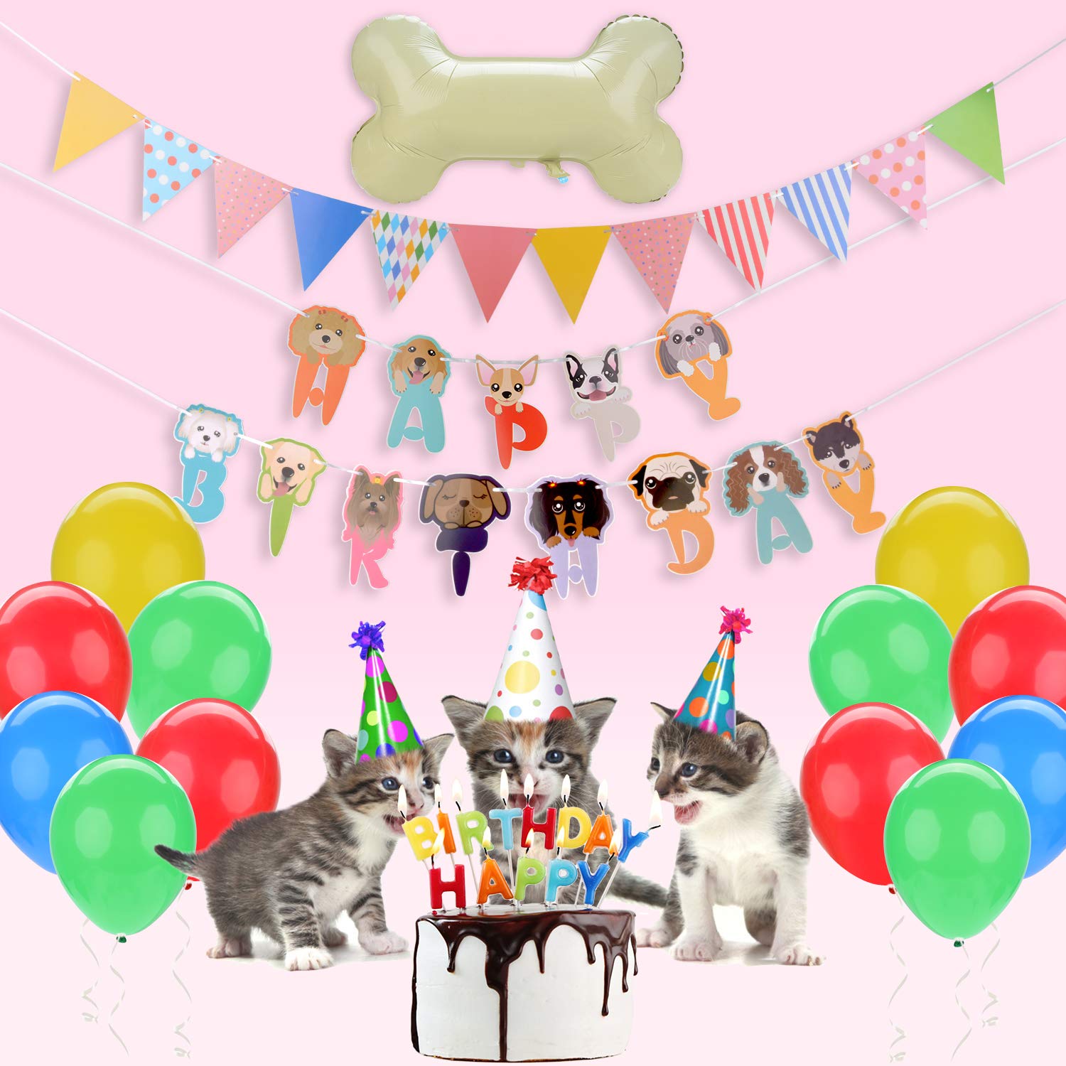 Legendog Dog Birthday Party Supplies, Dog Girl or Boy Birthday Party Decorations, Dog Party Decorations with Bone Balloon, Happy Dog Birthday Party Decorations