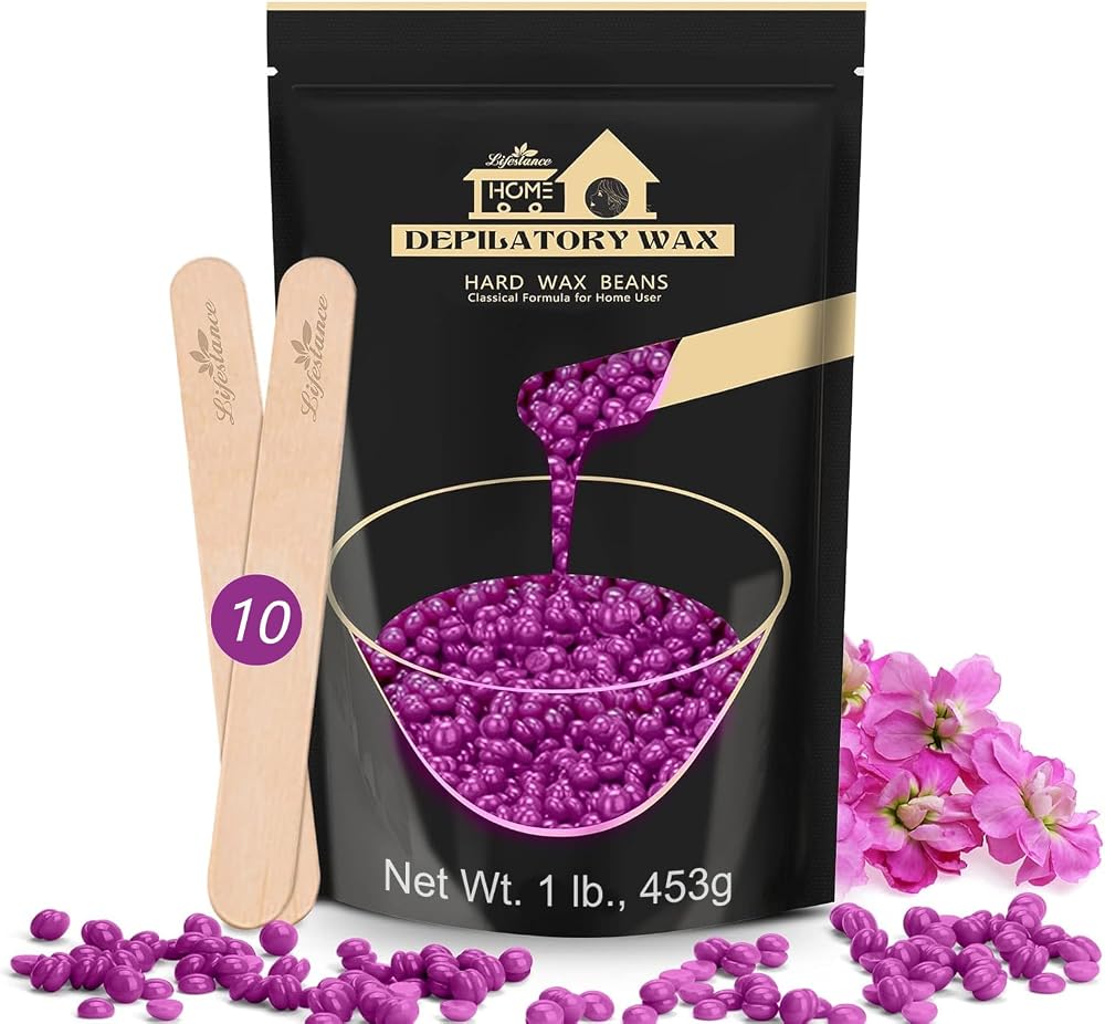 Lifestance Violet 450g Hard Wax Beads for Full Body Brazilian Bikini