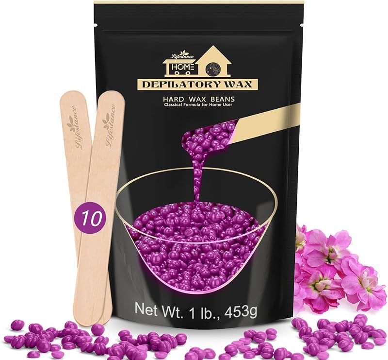 Lifestance Violet 450g Hard Wax Beads for Full Body Brazilian Bikini