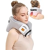 AOBOCO Cordless Neck Massager with Heat, 5000mAh Rechargeable Heated Neck Pillow for Travel Neck Relax, Portable Neck Support Pillow for Pain Relief at Home, 104℉-140℉ Heat Levels, 3 Vibration Modes