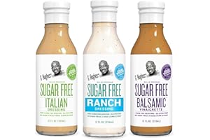 G Hughes Salad Dressing Variety Pack - Sugar Free Ranch Dressing, Italian, Balsamic Vinaigrette, Gluten Free, Lite, No Sugar Dressing - 12 Fl Oz Bottles (Pack of 3)