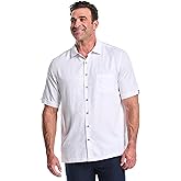 Cubavera Men's Short-Sleeve Button-Down Floral One Pocket Shirt