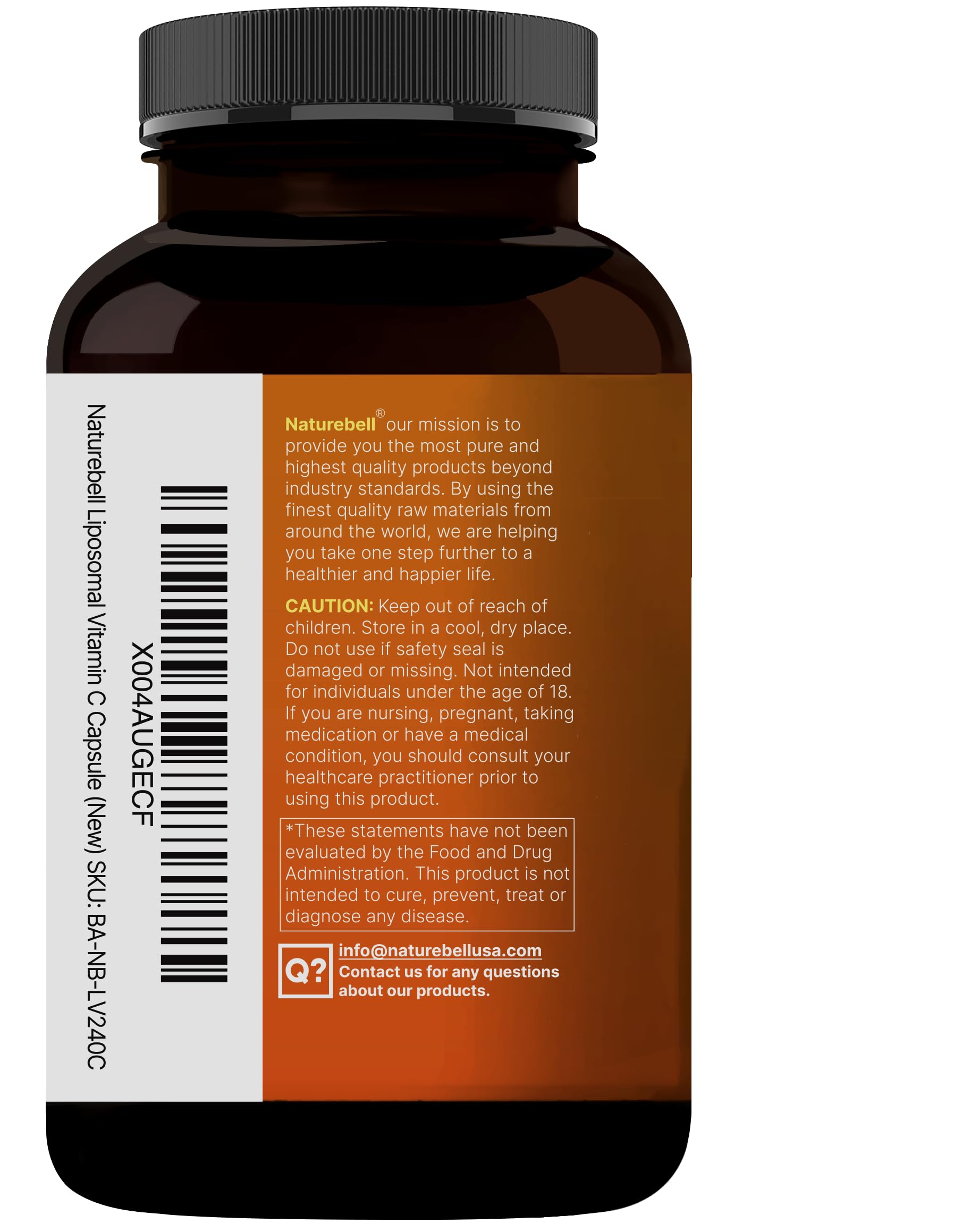 NatureBell Liposomal Vitamin C 2,000mg Per Serving, 240 Capsules | High Absorption Fat-Soluble Vitamins – Immune Support – Collagen Booster – Antioxidant Supplement – Non-GMO