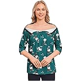 Deyeek Post Shoulder Surgery Shirt for Women Chemo Tear Away Shirt Snap Button 3/4 Sleeve Recovery Adaptive Clothing