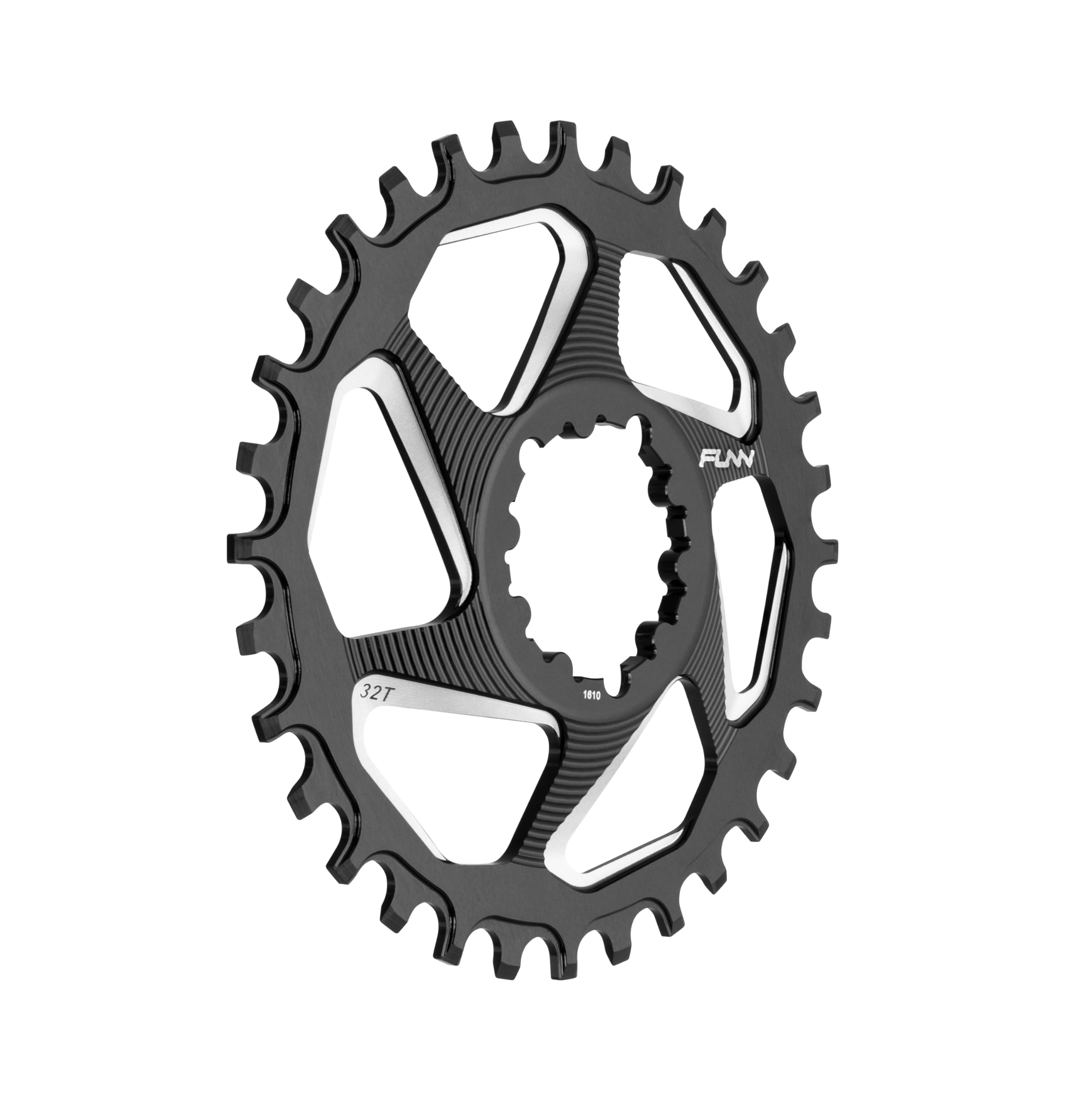 Funn Solo DX Narrow Wide Chainring for 9 10 11 12 Speed Chain, Fits SRAM Direct Mount Interface Crankset, 6mm Offset, Single Speed Bike Chain Ring for MTB, BMX Bike and Road Bike (32T, Black) โ image 1