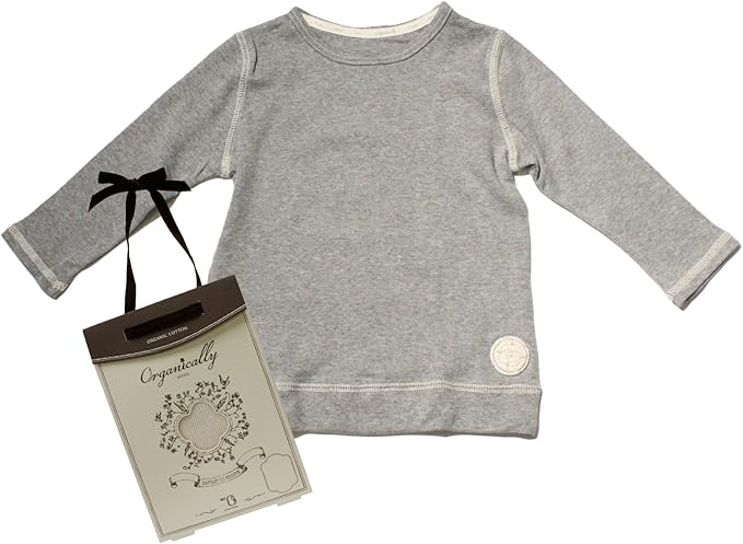 Amazon Co Jp オーガニカリー Organially オーガニックコットン クルーネックロングスリーブtシャツ 杢グレー 110cm 服 ファッション小物