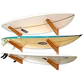 StoreYourBoard Timber Surfboard Wall Rack, Holds 3 Surfboards, Wood Home Storage Mount System