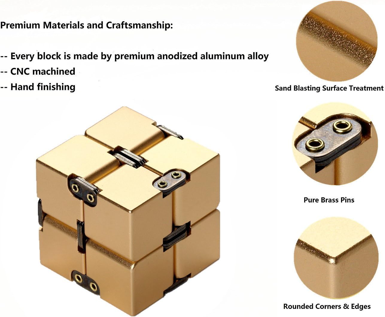 Amazon Com Lifidea Aluminum Alloy Metal Infinity Cube Fidget Cube 6 Colors Handheld Fidget Toy Desk Toy With Cool Case Infinity Magic Cube Relieve Stress Anxiety Adhd Ocd For Kids And Adults Gold