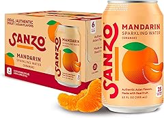Sanzo Flavored Sparkling Water - Mandarin Orange Seltzer - Low Calorie Low Sugar Soda - Craft Asian Drinks - Vegan Gluten Fre