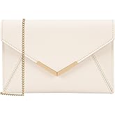Dexmay Women Envelope Clutch Handbag Medium Saffiano Leather Foldover Clutch Purse
