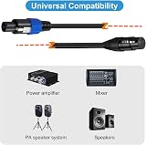 Halokny Speakon to XLR Adapter Cable 3 Pin Female to Male 3m Twist Lock view 4