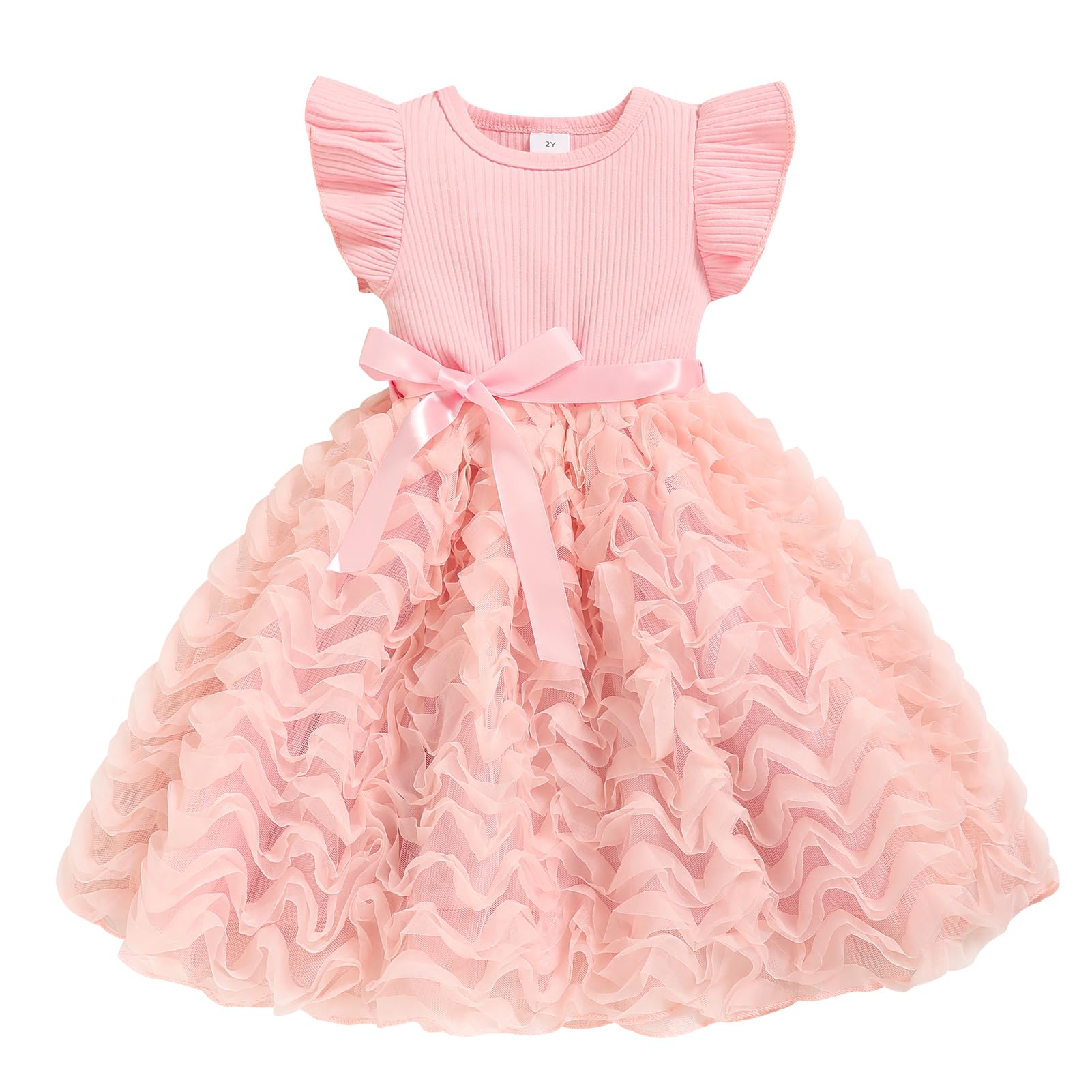Toddler Girl Tulle Dress Summer Ruffle Sleeveless