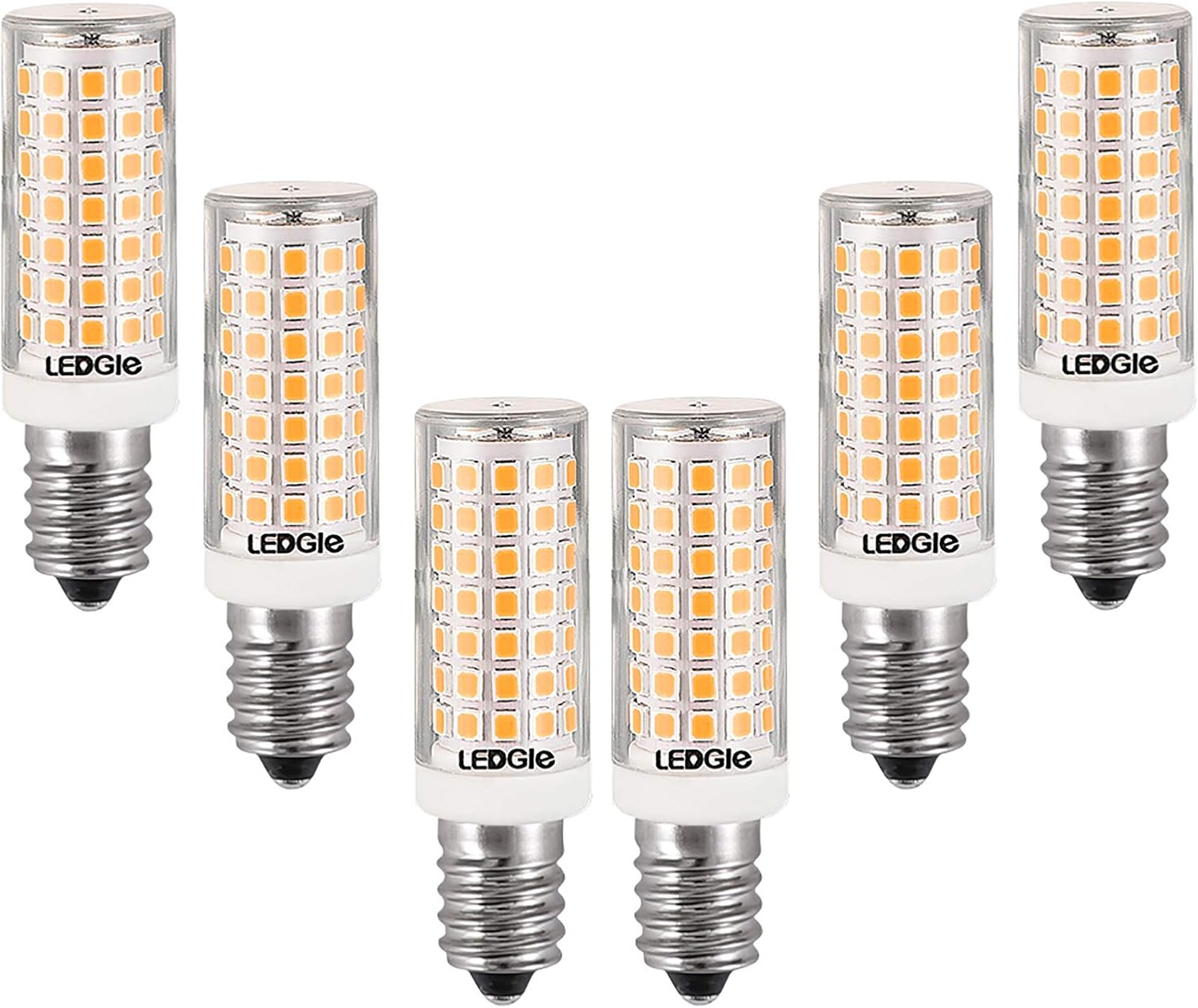 LEDGLE Bombillas LED E14, 8W Regulable Blanco Cálido 3000K, 80W Equivalente de Halógeno, 88 LEDs