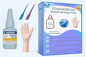 IVORIE Super Glue Adhesive Instant Bonding Cyanoacrylate Acrylic - Dental Laboratory Tools (Premium Gel 1oz)