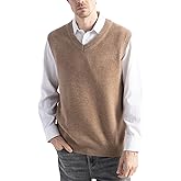 Chanyarn Men's 100% Merino Wool Sweater Vest 2025 Fall Winter Casual Solid V Neck Sleeveless Knitted Sweater Vest