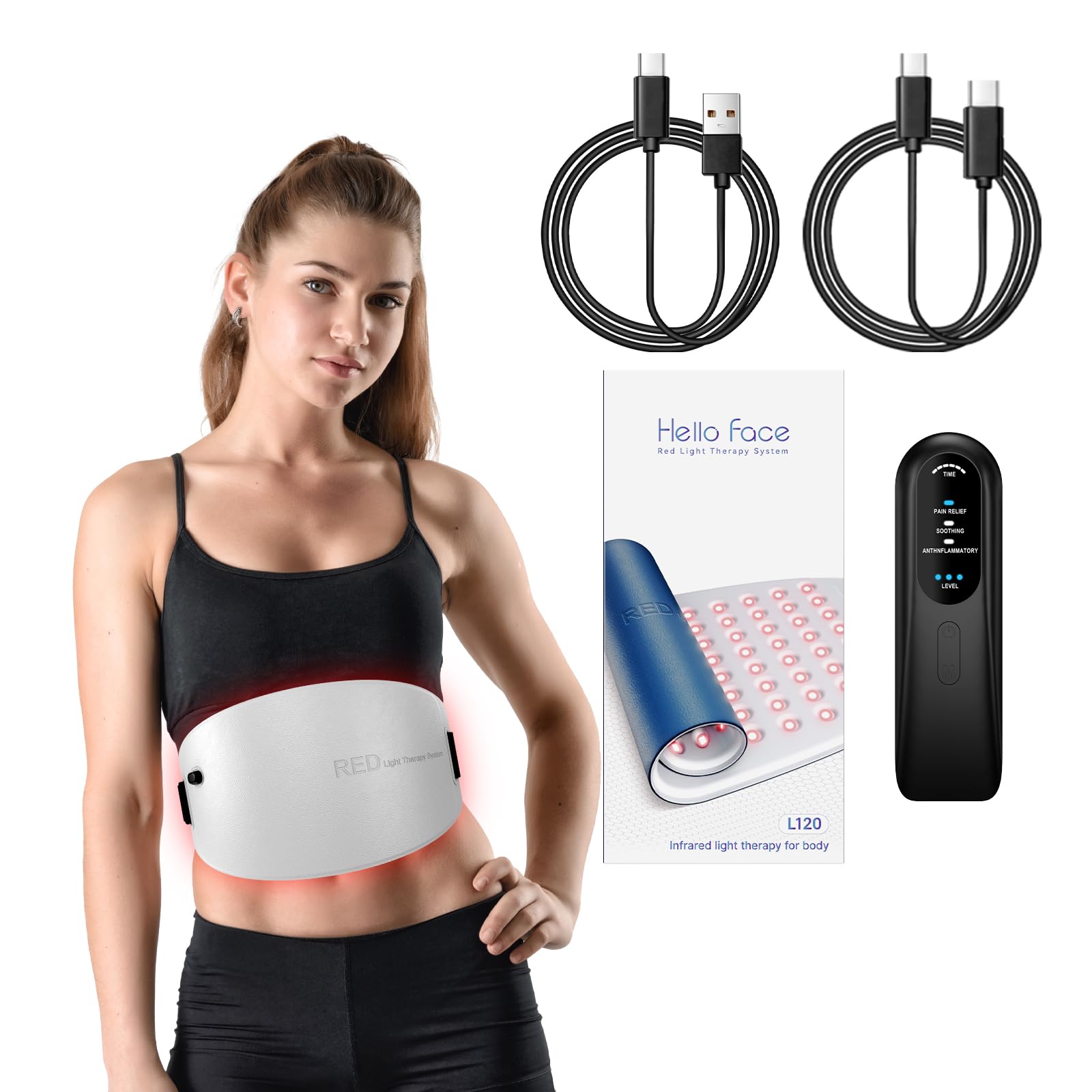 Photo 1 of ZOLIQUEX Red Light Therapy Belt, Infrared Light Therapy & Red Light Therapy for Body, 660nm & 850nm Near Infrared Light Therapy Devices for Shoulder Waist Back Pain Relief, Decrease Inflammation(UL)
