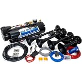 HornBlasters Rage 4-Chime 3-Liter Air Horn Kit - 120 PSI All-in-One System with Easy Installation - Loud 12-Volt Train Horn Sound (HK-4CHI-M3)