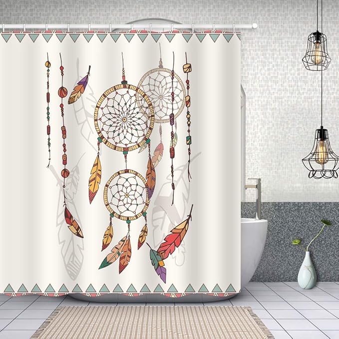 SDDSER Bohemian Style Shower Curtain Dream Catcher Decor