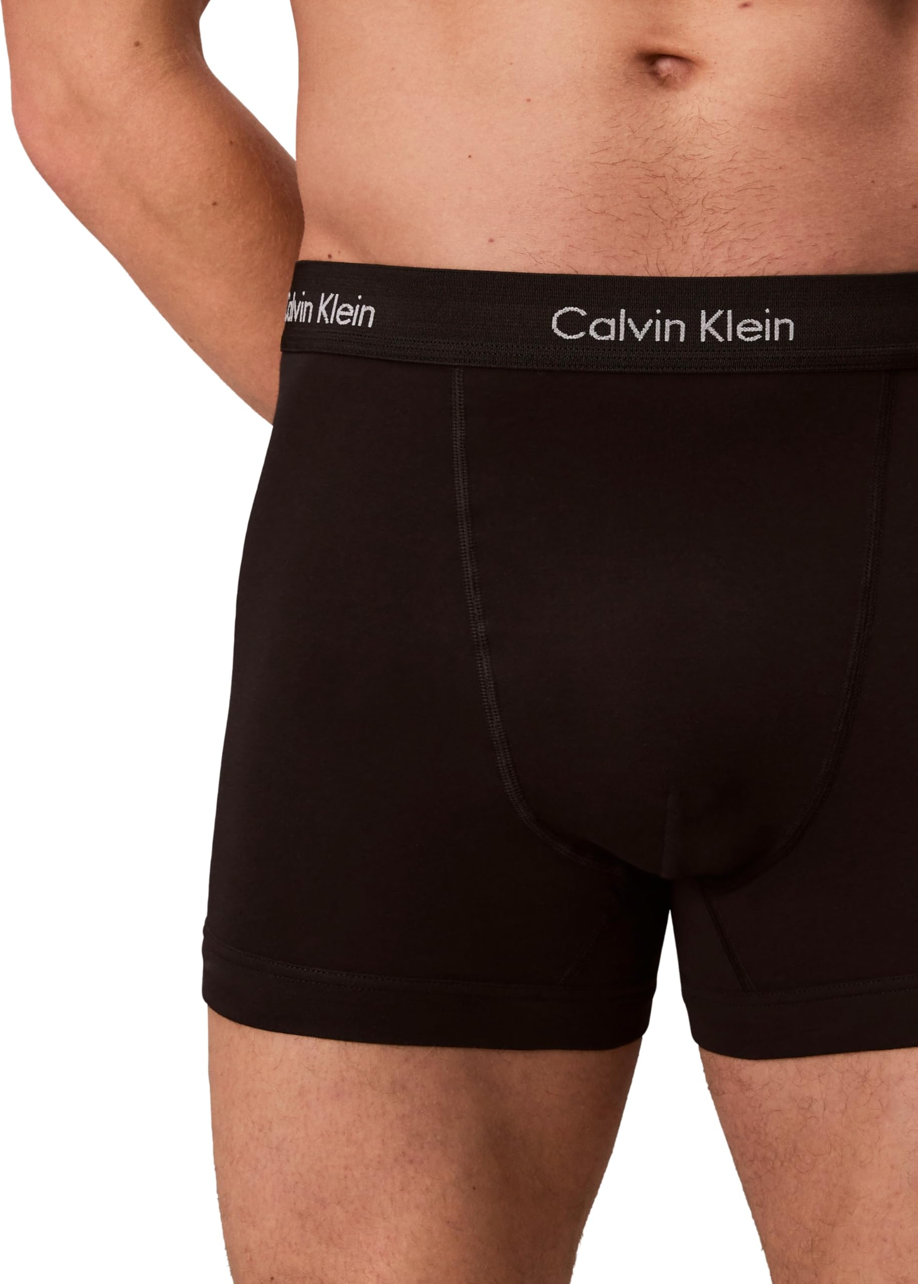 Calvin Klein Herren 3er Pack Boxershorts Trunks Unterwäsche, Schwarz (Black W Black Wb), L 3